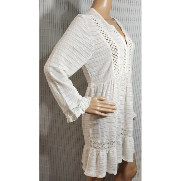Cafe Marrakesh Dress or For Women Size Large Color Ivory Vneck long sleeves - Picture 2 of 10